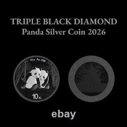 2026 Triple Black Diamond Edition Chinese Panda 30gram Silver Coin 250 Mintage