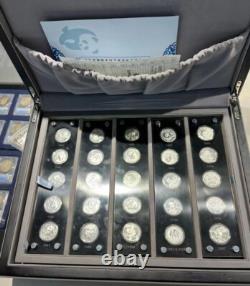 25PCS 1982-2007 China Panda Silver Coin 25th Anniversary 1/4 OZ Certificate