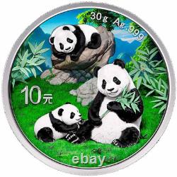 30g Silver Coin 2025 China Panda Shimmering Temple of Heaven Color Mintage 100