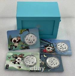 4PCS 2022 10Yuan China panda Commemorative Silver Coin(24 Solar Terms Packaging)