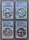 4 Pcs X Ngc China 30g Silver Panda Medals Set Coin Collection Expo