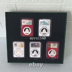 5PCS NGC MS70 2024 China 10YUAN Panda Silver Coin Early Releases With Box