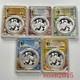 5pcs 2025 China 10 Yuan 30g Panda Silver Coin Pcgs Ms70 First Day Issue