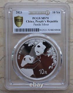 6 Pcs PCGS MS70 China 2023 30g (30 grams) Silver Panda Coins