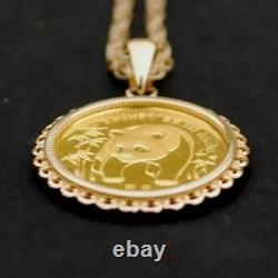 925 Silver 1986 China 1/20 Oz. 9999 Panda BU Unc Coin 14K Yellow Gold Plated