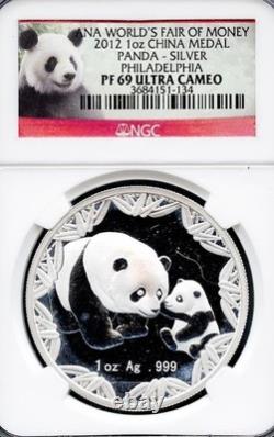 ANA World's Money Fair 2012 China Silver Panda PF 69 NGC # 3684151-134 + Bonus