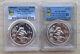 A Pair Of Pcgs Ms69 China 1996 1oz Silver Panda Coins (small And Large Date)