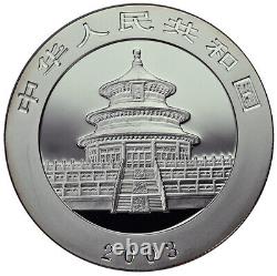 CHINA 10 Yuan 2003 Prooflike Silver 1oz. Gold 0.999 Gilded'Panda