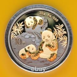 CHINA PANDA Gold Black Empire Black Ruthenium Silver Coin 10 Yuan China 2025