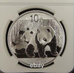 CHINA Panda Silver Coin 10 Yuan 2010, NGC MS70