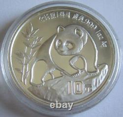 China 10 Yuan 1990 Panda Shanghai Mint (Large Date) 1 Oz Silver