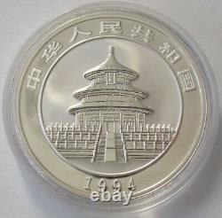 China 10 Yuan 1994 Panda Shanghai Mint (Large Date) 1 Oz Silver