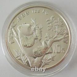 China 10 Yuan 1995 Panda Shanghai Mint (Large Date) 1 Oz Silver