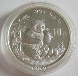 China 10 Yuan 1996 Panda Shenyang Mint (Large Date) 1 Oz Silver