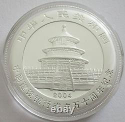 China 10 Yuan 2004 Panda 50 Years China Construction Bank 1 Oz Silver