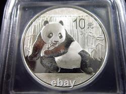 China 10 Yuan 2015 1 Oz Silver ICG Certified BU Chinese Panda h0251 Coin