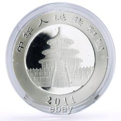China 10 yuan Giant Panda Family Bamboo Forest colored silver coin 2011