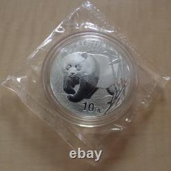 China 10 yuan Panda 2002 silver 99.9% 1 oz silver coin in capsule +seal (argent)