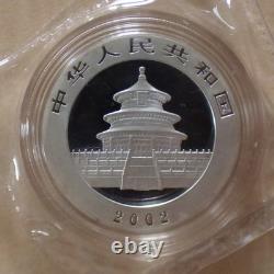 China 10 yuan Panda 2002 silver 99.9% 1 oz silver coin in capsule +seal (argent)