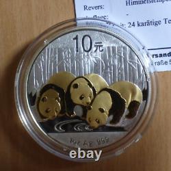 China 10 yuan Panda 2013 gilded silver 99.9% 1 oz within a capsule+CoA (silver)