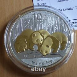 China 10 yuan Panda 2013 gilded silver 99.9% 1 oz within a capsule+CoA (silver)
