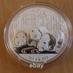 China 10 yuan Panda 2013 silver 99.9% 1 oz silver coin within a capsule (silver)