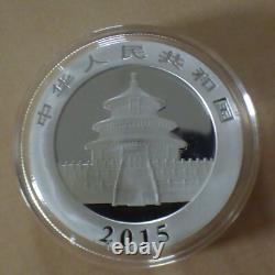 China 10 yuan Panda 2015 silver 99.9%, 1 oz silver coin, within capsule (silver)