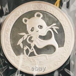 China 1986 12 Oz Silver Panda Official Medal Hong Kong Coin Expo GEM Sealed +OGP