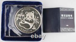 China 1986 95th ANA Convention 5 Ooz Silver Panda Proof Medal Coin +BOX & COA #2