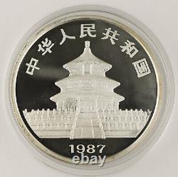 China 1987 1 Troy Oz 999 10 Yuan Silver Panda Proof Coin 5th Anniversary