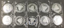 China 1997 10X 1 Oz 999 Silver Panda 10 Yuan Coins Original Sheet of 10 Sealed