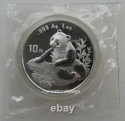 China 1998 Panda Silver Coin 1oz 10 Yuan Small Date