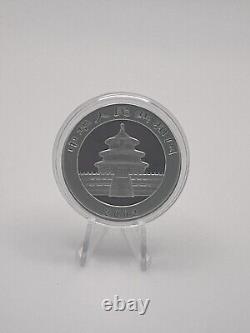 China 2002 1 Oz 999 Silver Panda 10 Yuan Coin In Capsule