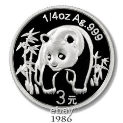 China 2007 25th Anniversary Silver Panda Proof Set Box & COA