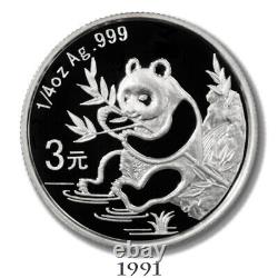 China 2007 25th Anniversary Silver Panda Proof Set Box & COA