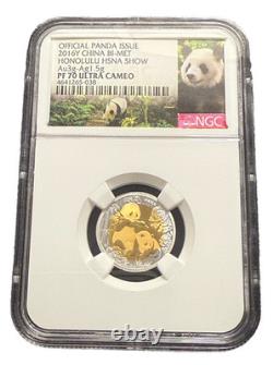 China 2016 3 gram Gold/Silver Bi-Metallic Panda NGC PF70UC Honolulu HSNA