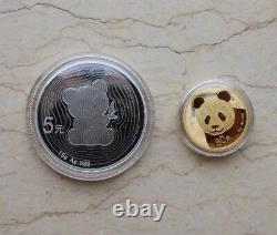 China 2017 Gold + Silver Coins Set 35th Anni. Of Issuance of Panda Gold Coin