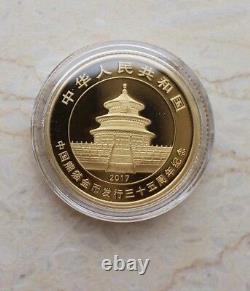 China 2017 Gold + Silver Coins Set 35th Anni. Of Issuance of Panda Gold Coin