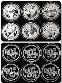 China 2017 Nanjing Mint Issued Panda 35th Anniversary 6x20g Silver Medal