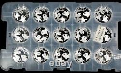 China 2021 10 Yuan China panda Silver Coin 30g Full page 15 sets