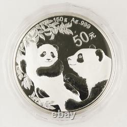 China 2021 50 Yuan 150 Gram 999 Silver Panda GEM Proof Coin + BOX & COA