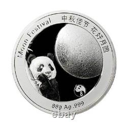 China 2022 88-g Ultra High Relief Proof Silver Moon Festival Panda