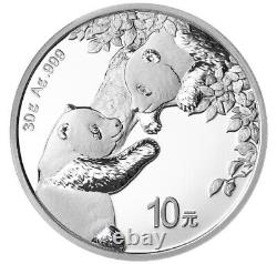 China 2023 PCGS MS70 Panda Silver Coin 30g First Day Issue Panda Lable 2Pcs