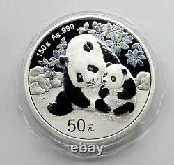 China 2024 Panda Commemorative Silver Coin 150g 50 Yuan COA Box