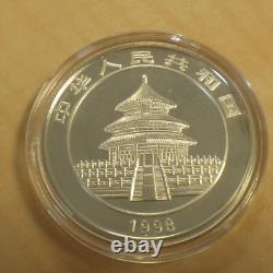 China 5 yuan Panda 1998 colored silver 99.9% 1/2 oz silver coin+capsule (silver)