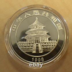China 5 yuan Panda 1998 colored silver 99.9% 1/2 oz silver coin+capsule (silver)