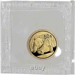 China Gold Panda Coin 1/10 oz BU Mint Sealed Random Date 14K Gold Plated
