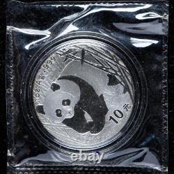 China Panda Coin 10 Yuan 1 oz Ag. 999 Panda Silver Coin 2001