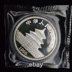 China Panda Coin 10 Yuan 1oz Ag. 999 Panda Silver Coin 1990 Panda Coin