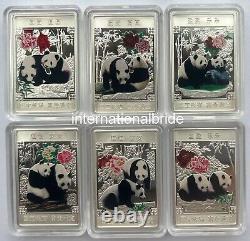 China Shanghai Mint Chinese Panda Colorized Silver Medal 6×20g